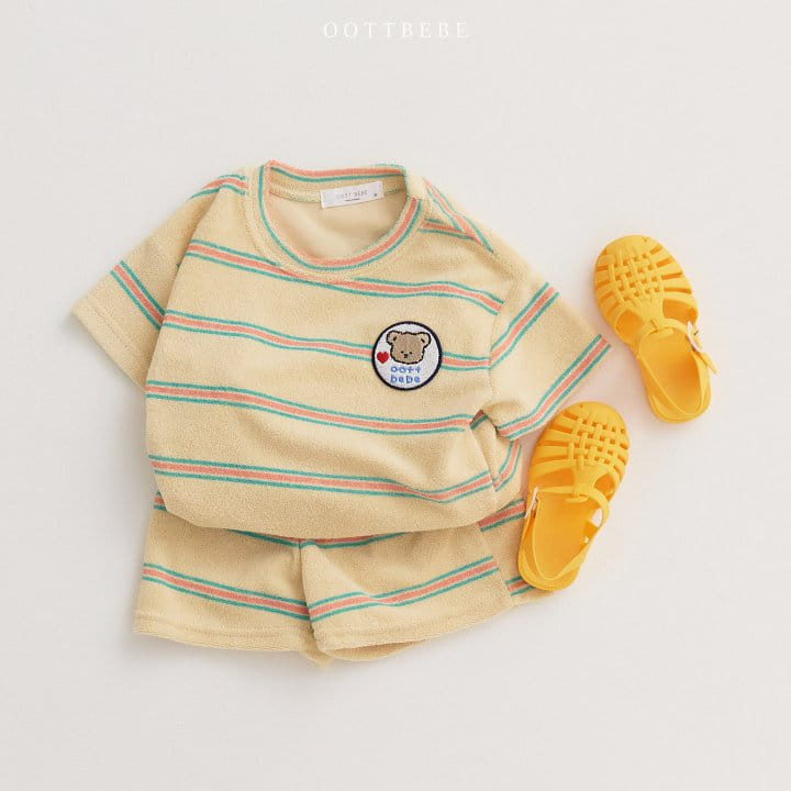Oott Bebe - Korean Children Fashion - #childofig - Summer Bear Terry Top Bottom Set - 3
