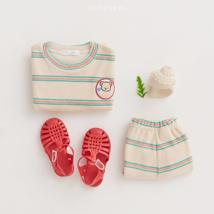 Oott Bebe - Korean Children Fashion - #childofig - Summer Bear Terry Top Bottom Set - 4