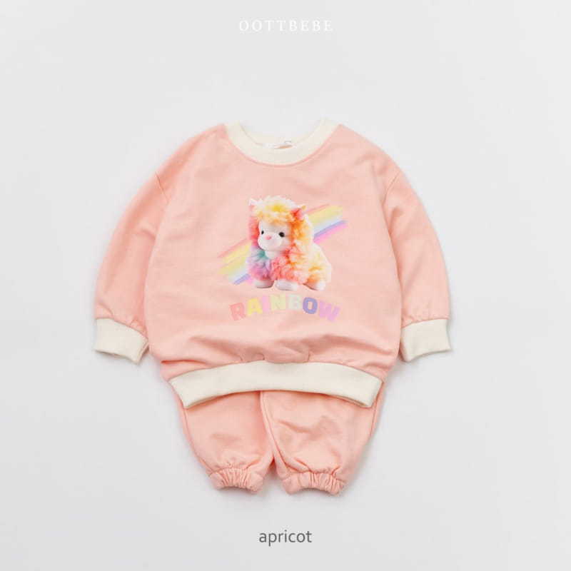 Oott Bebe - Korean Children Fashion - #fashionkids - Rainbow Puppy Top Bottom Set - 2