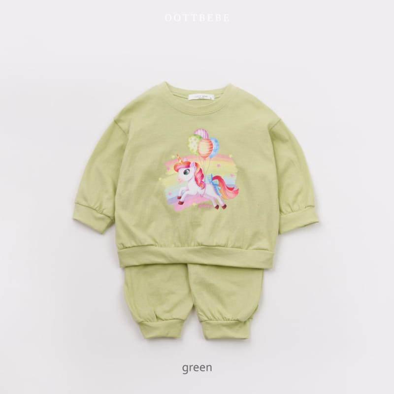 Oott Bebe - Korean Children Fashion - #kidsshorts - Unicon Top Bottom Set - 2