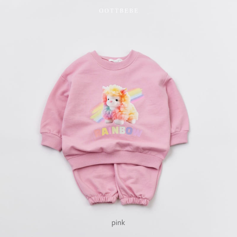 Oott Bebe - Korean Children Fashion - #kidsshorts - Rainbow Puppy Top Bottom Set - 4
