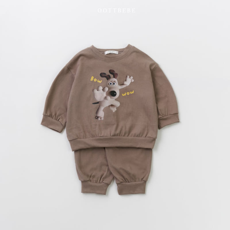 Oott Bebe - Korean Children Fashion - #kidsstore - Bow Wow Top Bottom Set - 2