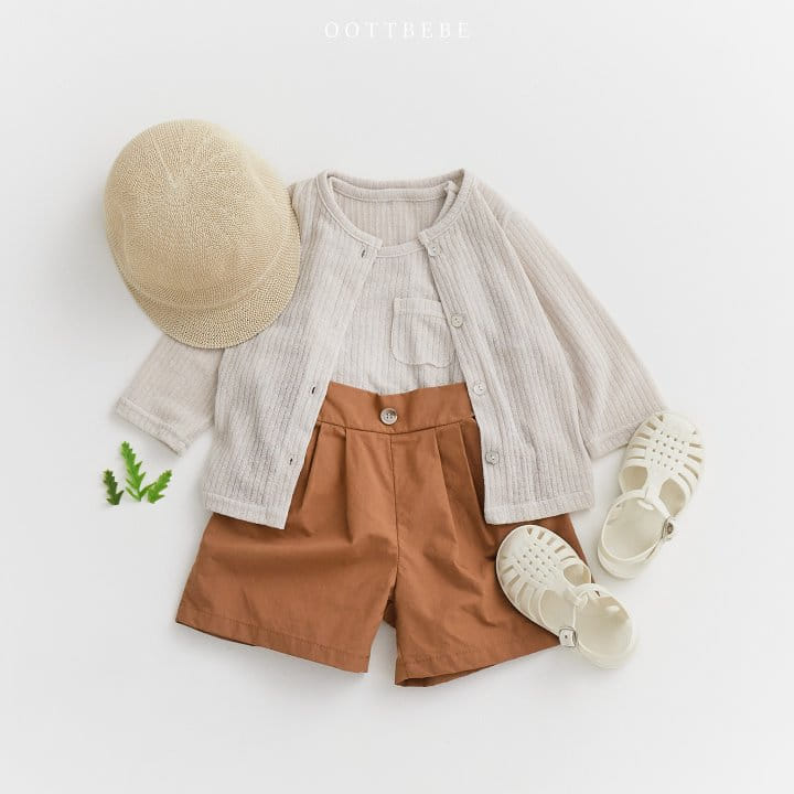 Oott Bebe - Korean Children Fashion - #littlefashionista - Cool Linen Sleeveless Cardigan Set - 3