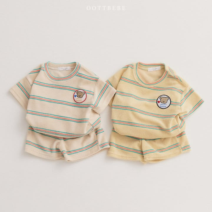 Oott Bebe - Korean Children Fashion - #minifashionista - Summer Bear Terry Top Bottom Set