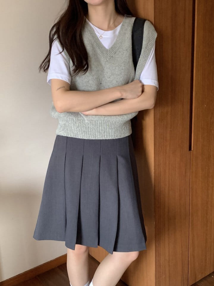 Osense - Korean Women Fashion - #vintageinspired - Two Way Wrinkle Skirt - 4