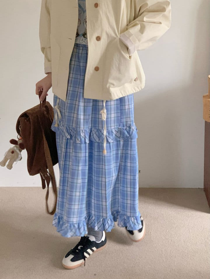 Our moment - Korean Women Fashion - #momslook - Catch Check Skirt - 3