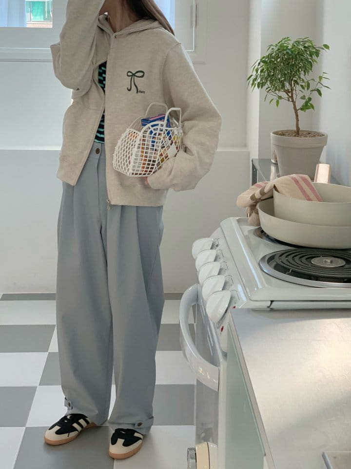 Our moment  - Korean Women Fashion - #momslook - Ribbon Hoody Zip Up - 11