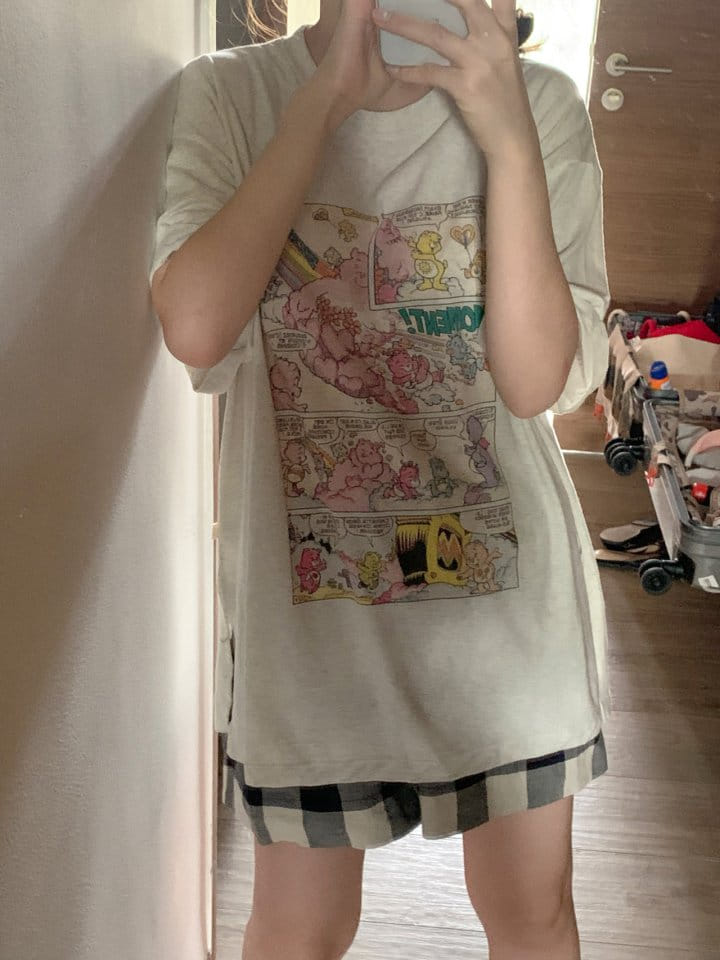 Our moment  - Korean Women Fashion - #momslook - Cartoon Tee - 10