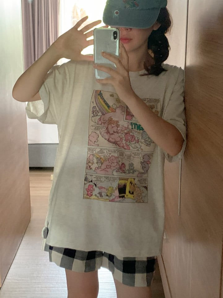 Our moment  - Korean Women Fashion - #momslook - Cartoon Tee - 8