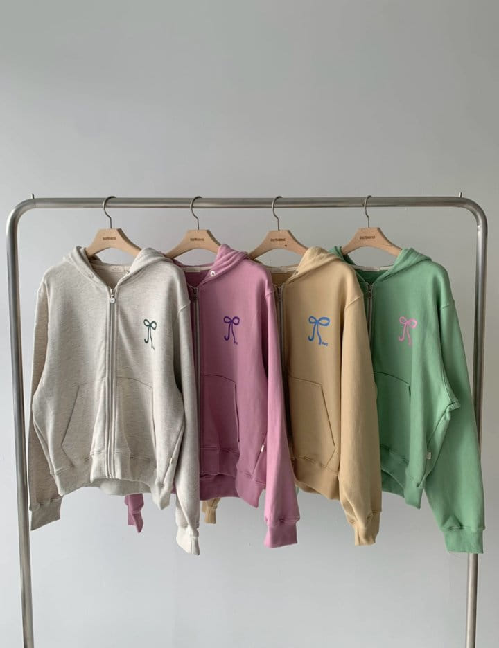Our moment  - Korean Women Fashion - #pursuepretty - Ribbon Hoody Zip Up - 5