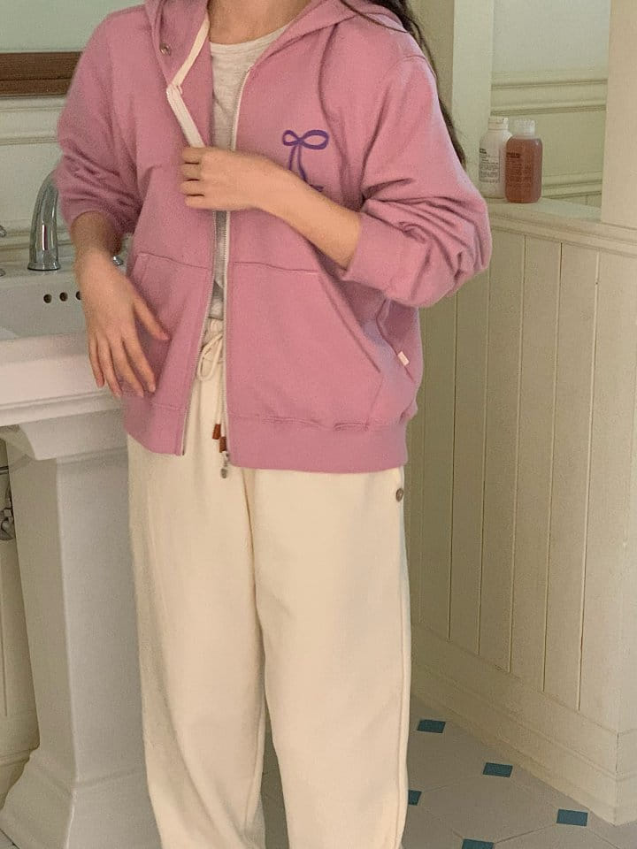 Our moment  - Korean Women Fashion - #shopsmall - Ribbon Hoody Zip Up - 8