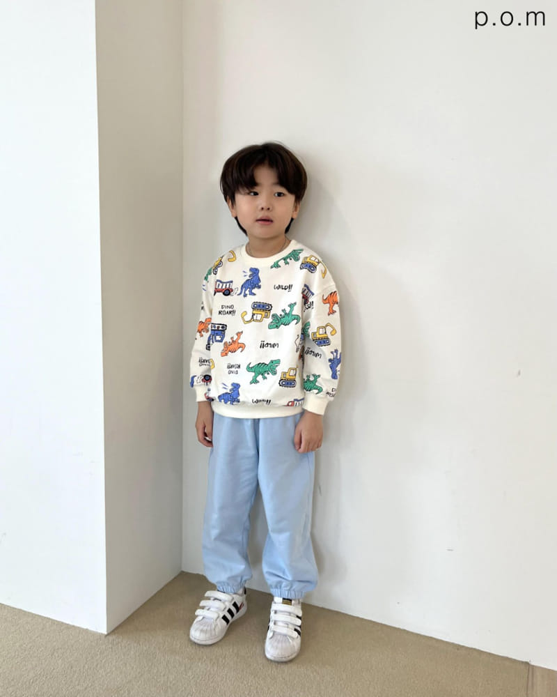 P.o.m - Korean Children Fashion - #fashionkids - Dinosaur Sweatshirt
