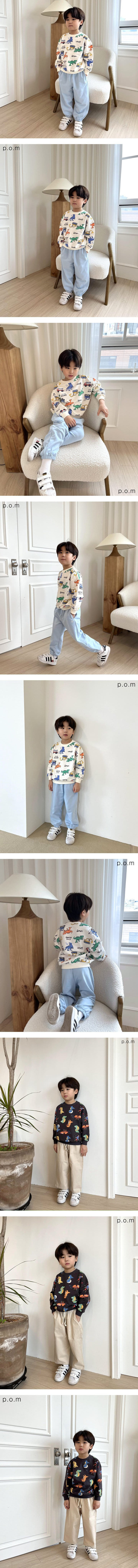 P.o.m - Korean Children Fashion - #kidsshorts - Dinosaur Sweatshirt - 2
