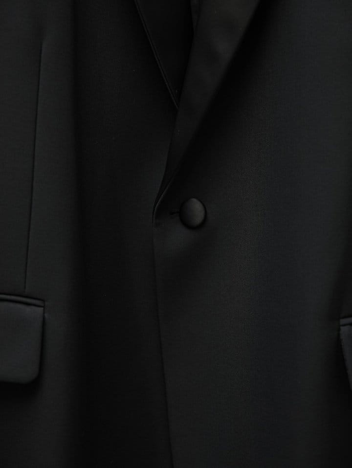 Paper Moon - Korean Women Fashion - #momslook - Oversized Silky Lapel Single Tuxedo Blazer - 11