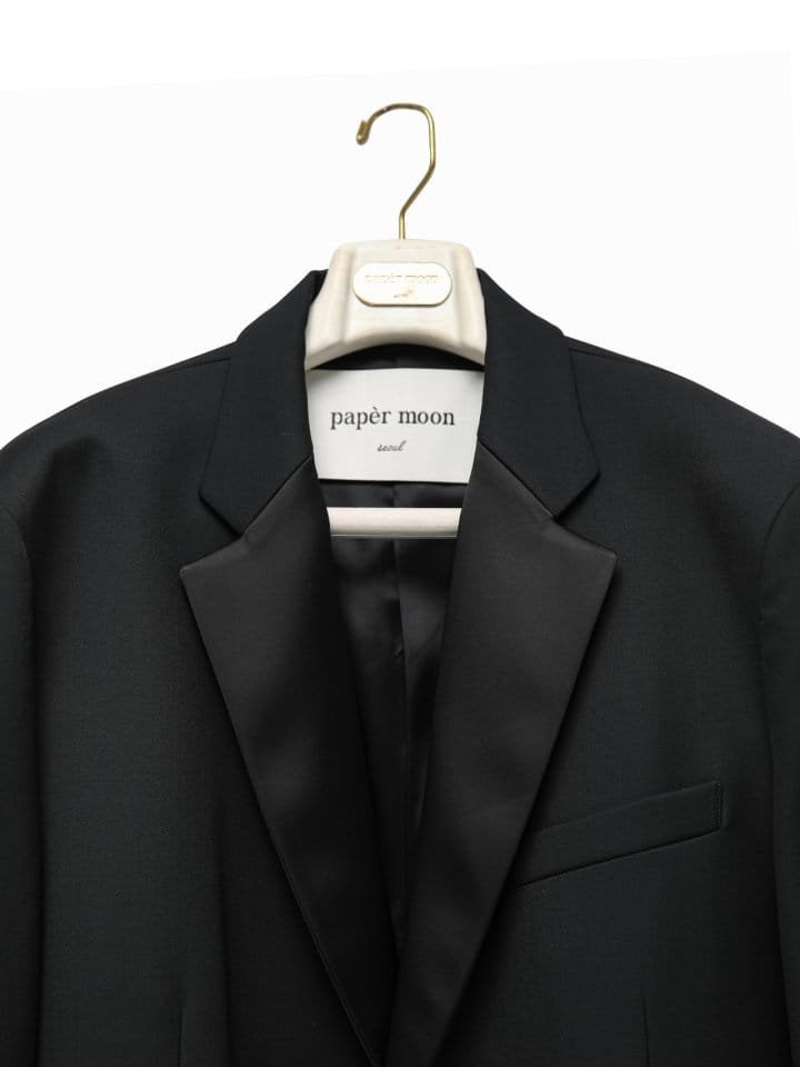 Paper Moon - Korean Women Fashion - #momslook - Oversized Silky Lapel Single Tuxedo Blazer - 9