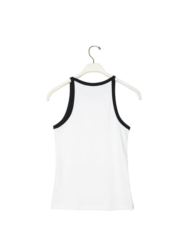 Paper Moon - Korean Women Fashion - #momslook - BI Color Halter Neck Sleeveless Tank Top - 5