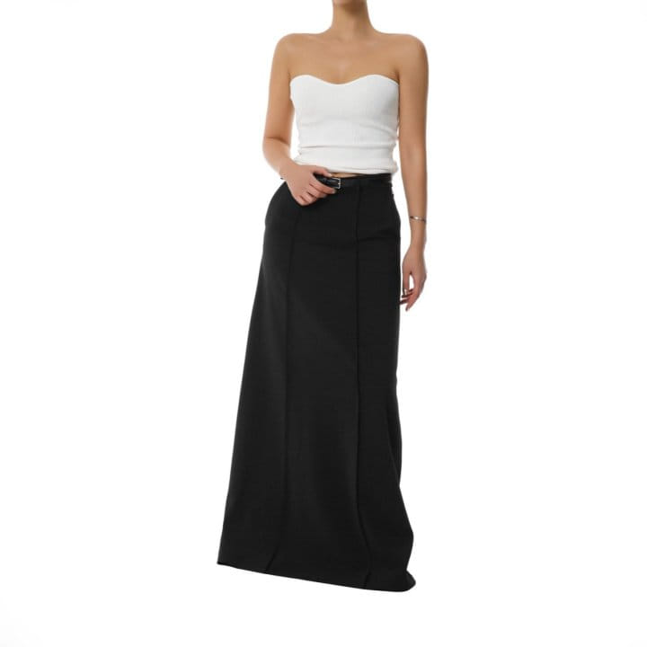 Paper Moon - Korean Women Fashion - #momslook - Pin Tuck Detail Maxi Flared Skirt  - 2