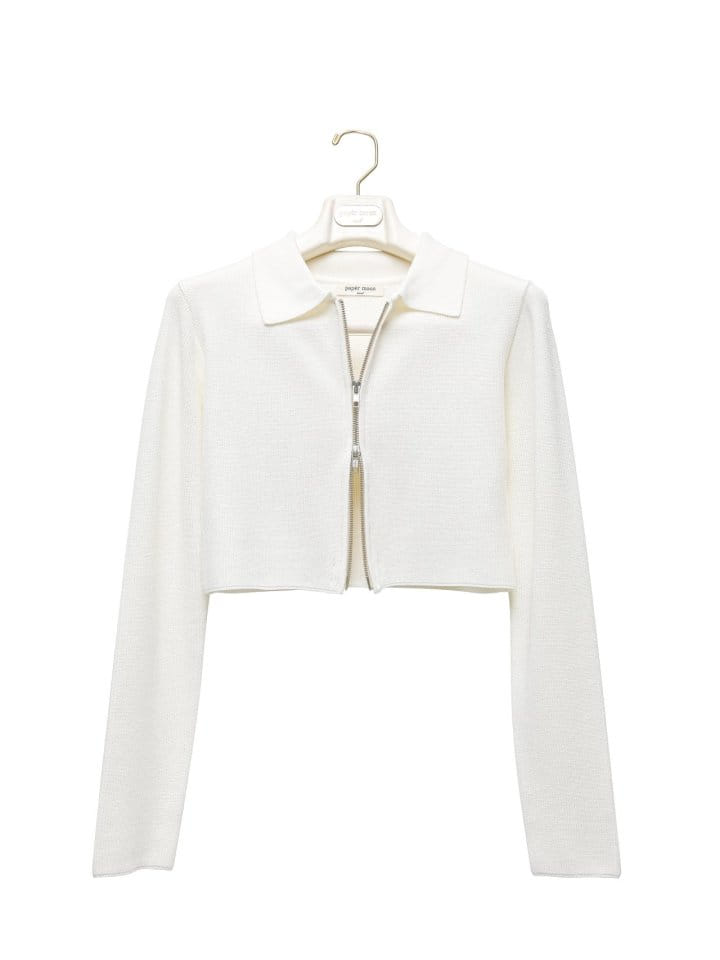 Paper Moon - Korean Women Fashion - #momslook - Two Way Zipped Detail Cropped Cardigan - 6