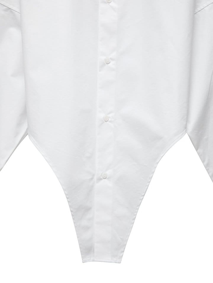 Paper Moon - Korean Women Fashion - #momslook - Bodysuit Detail Button Down Shirt - 10
