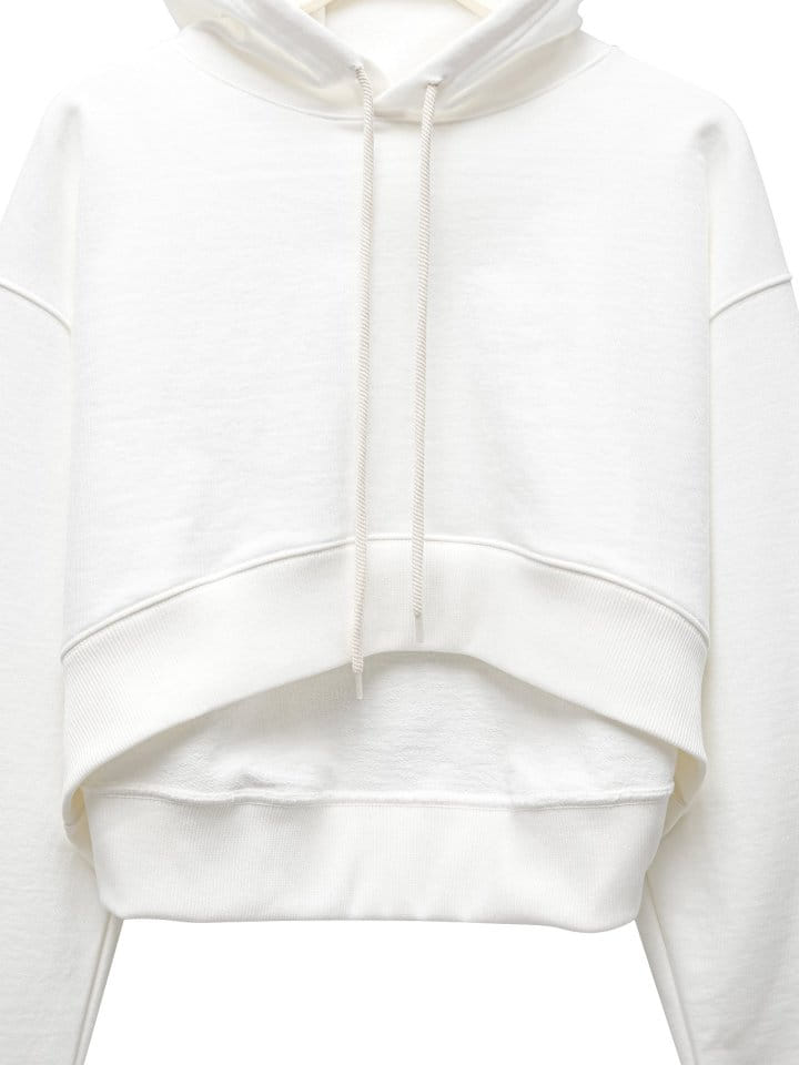 Paper Moon - Korean Women Fashion - #momslook - Round Hem Detail Cropped Hoodie  - 10