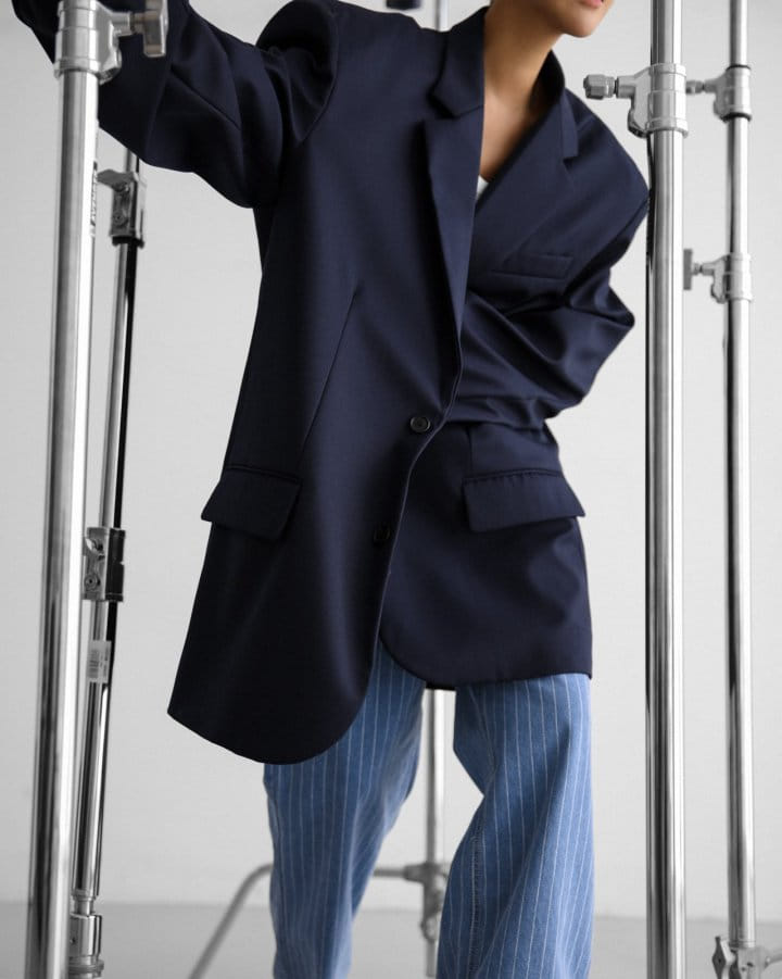 Paper Moon - Korean Women Fashion - #momslook - Maxi Oversized Single Breasted Two Button Blazer - 2