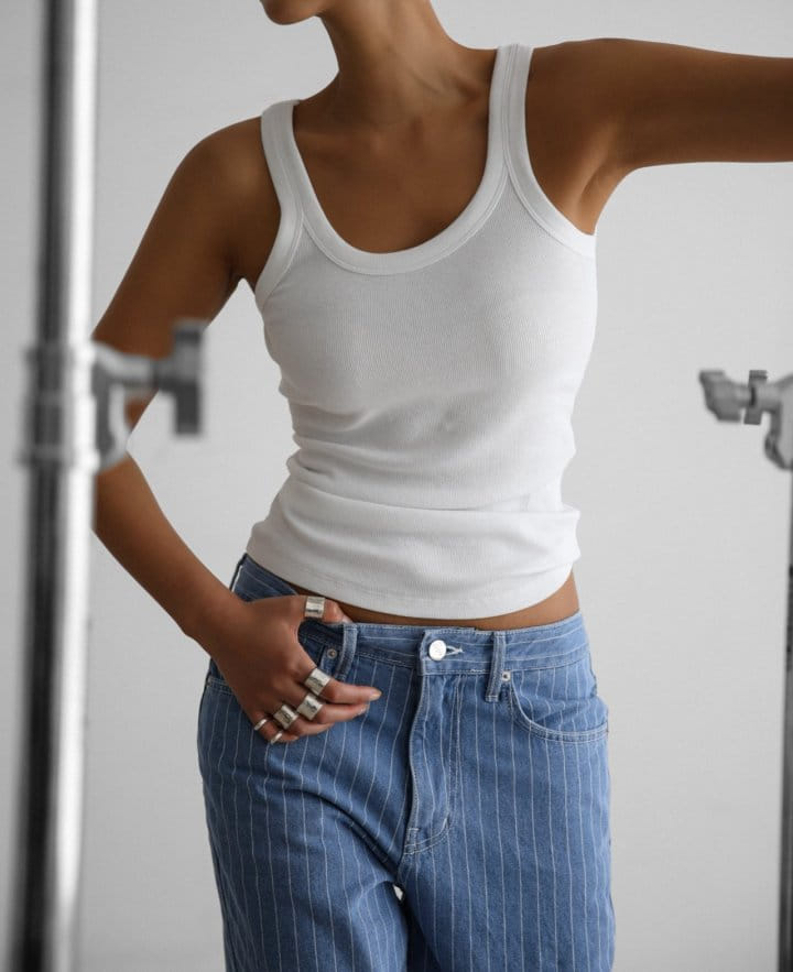 Paper Moon - Korean Women Fashion - #momslook - Sleeveless Rib Jersey Tank Top  - 2