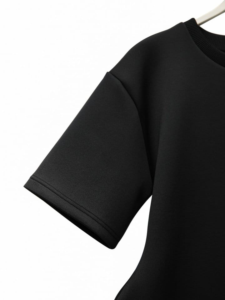 Paper Moon - Korean Women Fashion - #momslook - Neoprene Short Sleeves Mini Dress  - 8