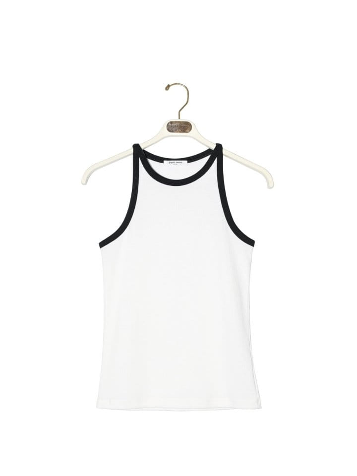 Paper Moon - Korean Women Fashion - #momslook - Bi Color Halter Neck Sleeveless Tank Top - 5