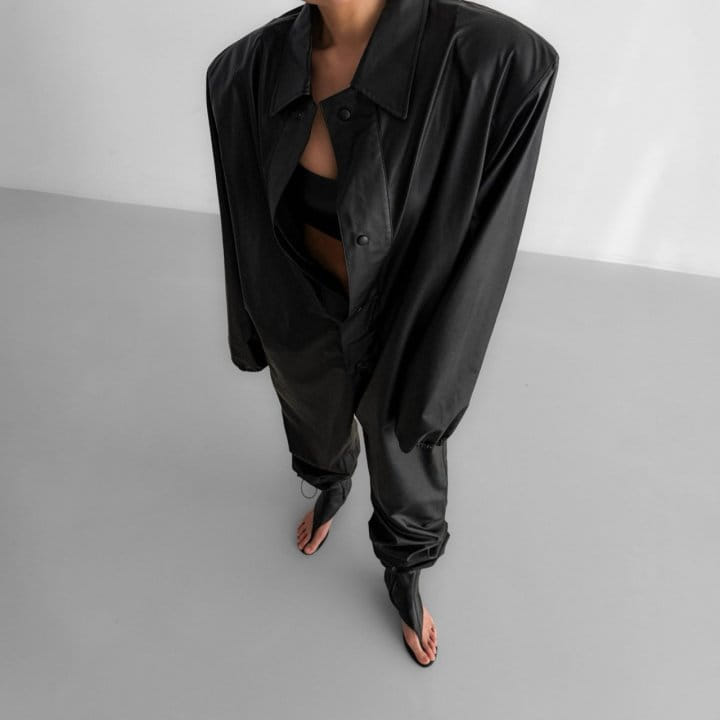 Paper Moon - Korean Women Fashion - #momslook - Oversized Vegan L Snap Button Detail Jumpsuit - 3