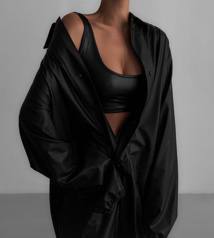 Paper Moon - Korean Women Fashion - #momslook - Oversized Vegan L Snap Button Detail Jumpsuit - 5