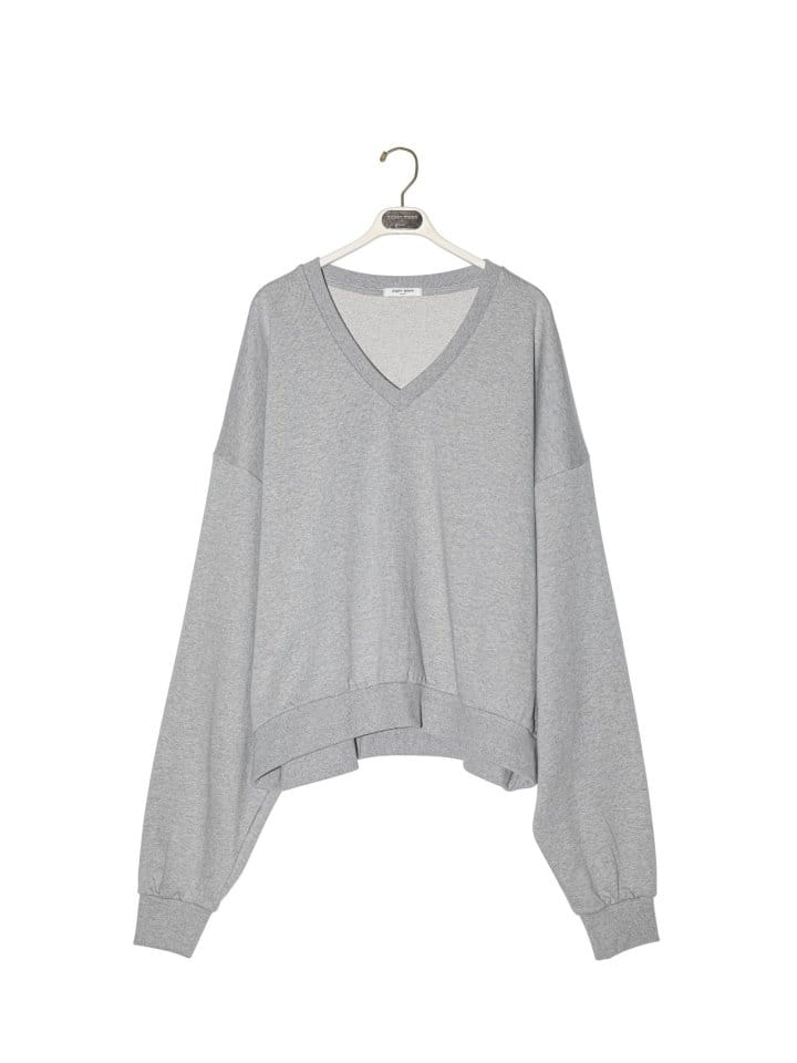 Paper Moon - Korean Women Fashion - #momslook - V Neck Oversized Sweatshirt - 7