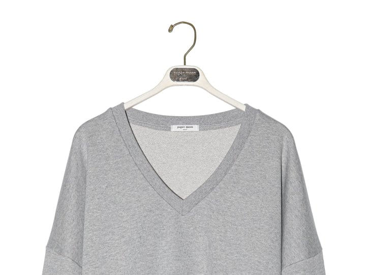 Paper Moon - Korean Women Fashion - #momslook - V Neck Oversized Sweatshirt - 9