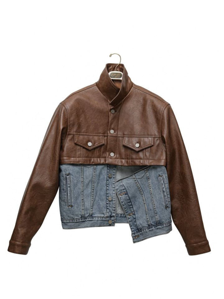 Paper Moon - Korean Women Fashion - #momslook - Vegan L Mix Trucker Jacket - 9
