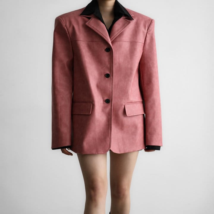 Paper Moon - Korean Women Fashion - #womensfashion - Washed Vegan L Three Button Single Breasted Blazer - 4