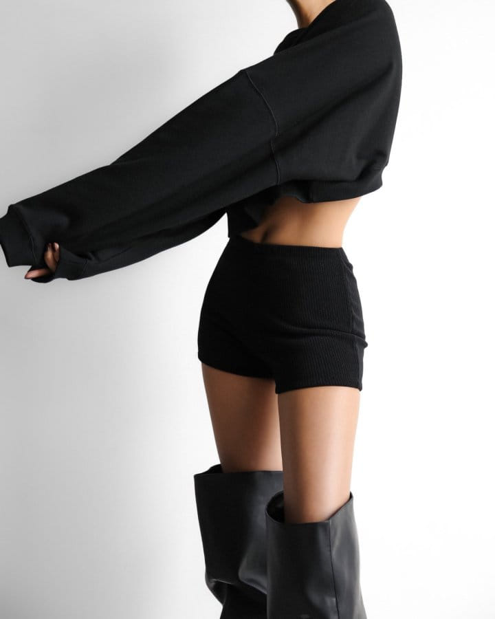 Paper Moon - Korean Women Fashion - #momslook - Back Unbalanced Cropped Detail Sweatshirt - 3