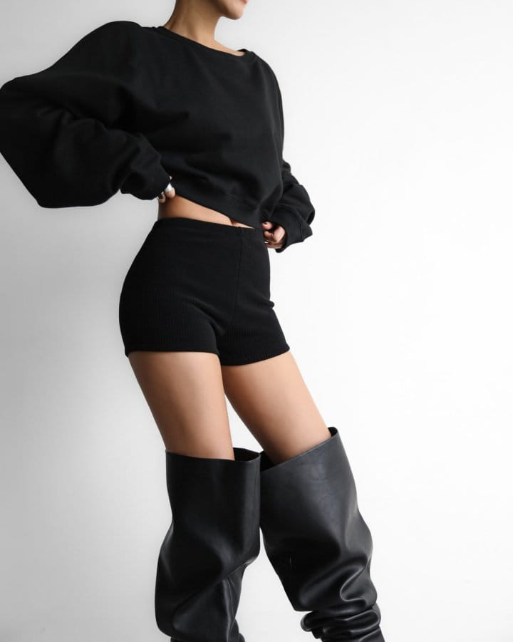 Paper Moon - Korean Women Fashion - #momslook - Back Unbalanced Cropped Detail Sweatshirt - 5