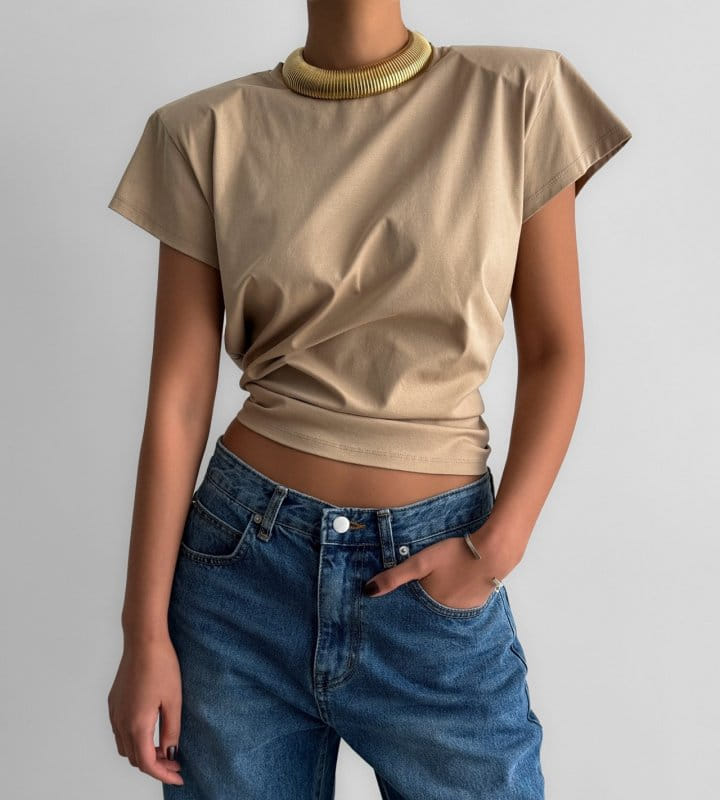 Paper Moon - Korean Women Fashion - #momslook - Premium C Classic Slim Padded T Shirt - 3