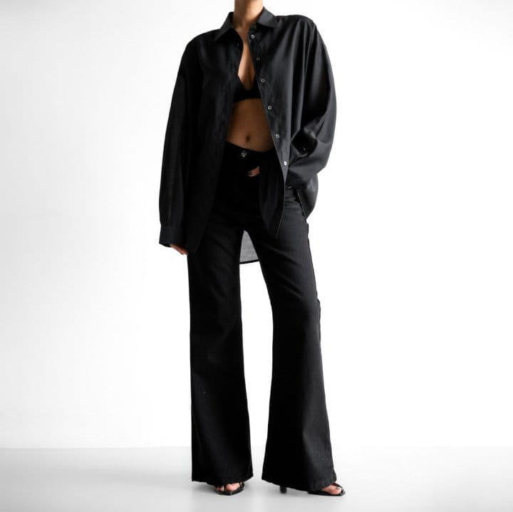 Paper Moon - Korean Women Fashion - #momslook - Classic High Waist Boots Cut Flared Black Jeans