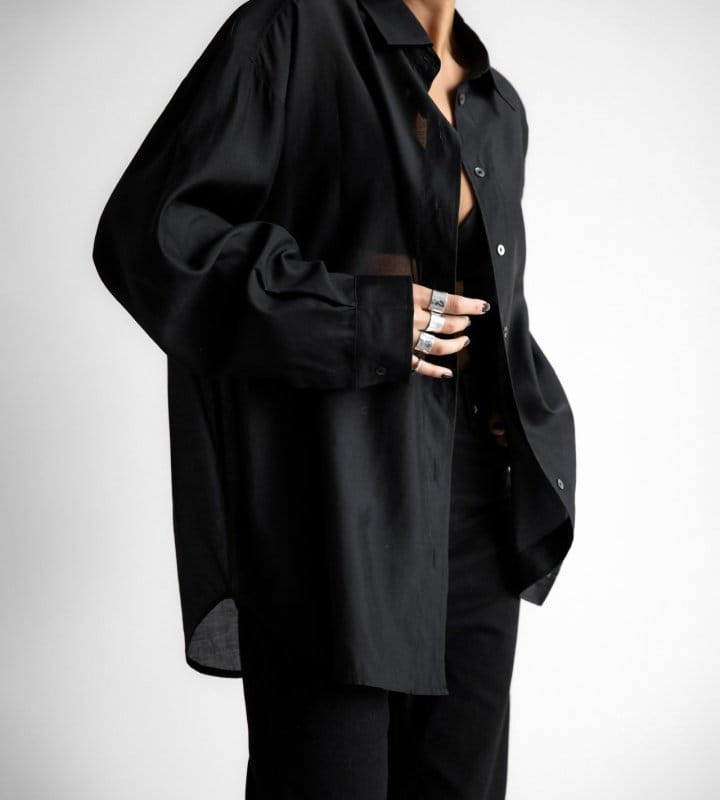 Paper Moon - Korean Women Fashion - #momslook - Sheer Silky Classic Button Down Shirt - 2