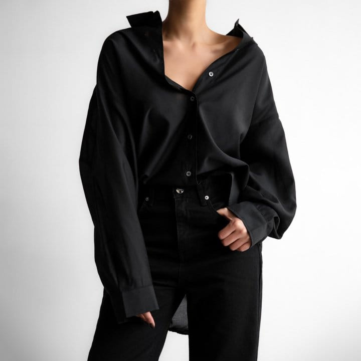 Paper Moon - Korean Women Fashion - #momslook - Sheer Silky Classic Button Down Shirt - 3