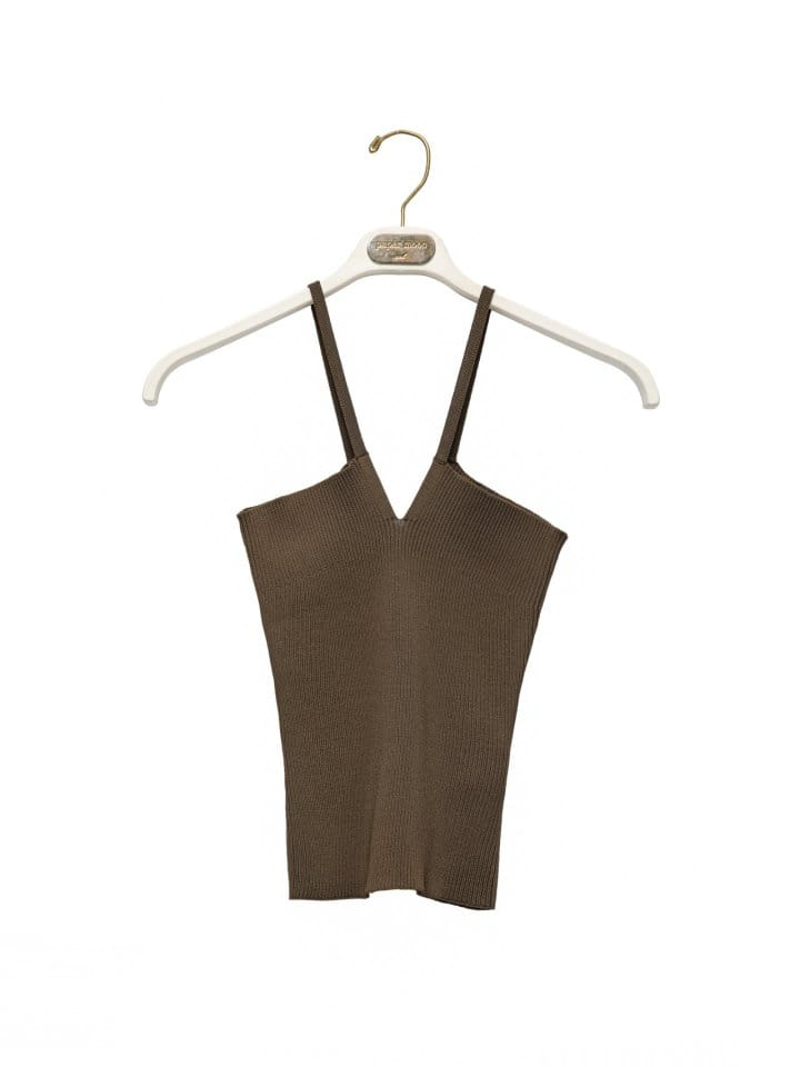 Paper Moon - Korean Women Fashion - #momslook - V Line Strap Ribbed Knit Sleeveless Top - 8