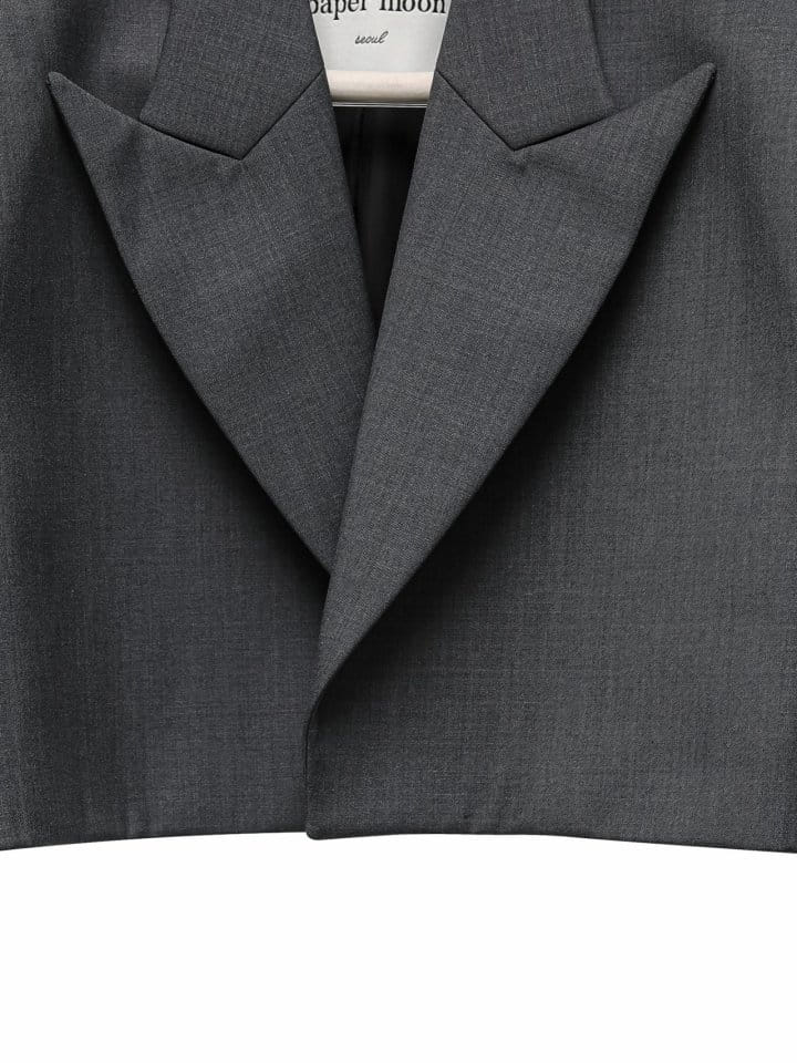 Paper Moon - Korean Women Fashion - #momslook - W Peaked Lapel Buttonless Cropped Blazer - 9