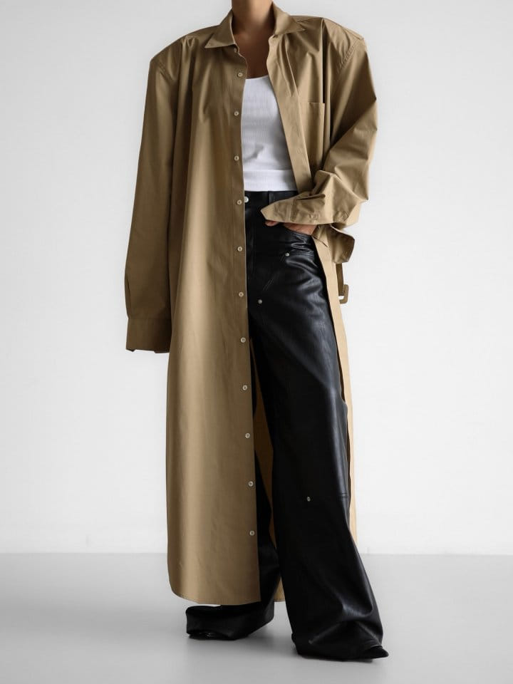 Paper Moon - Korean Women Fashion - #momslook - Trench Belted Detail Button Down Maxi Shirt Dress - 8