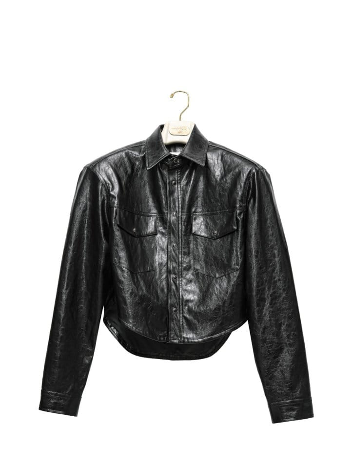 Paper Moon - Korean Women Fashion - #momslook - Vegan L Padded Shoulder Cropped Shirt Jacket - 10