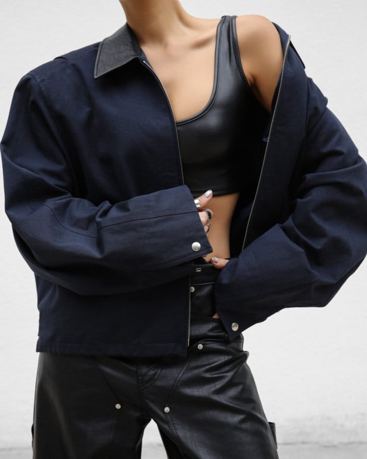 Paper Moon - Korean Women Fashion - #momslook - L Collar Bi Color C Blouson - 6