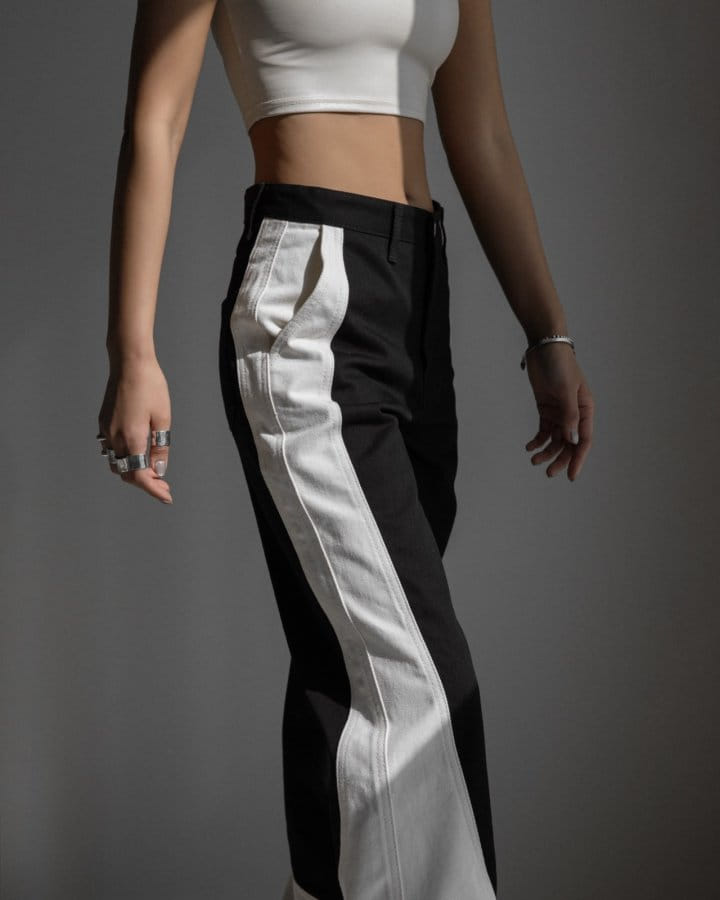 Paper Moon - Korean Women Fashion - #momslook - Bi Color Round Cation C Pants - 7