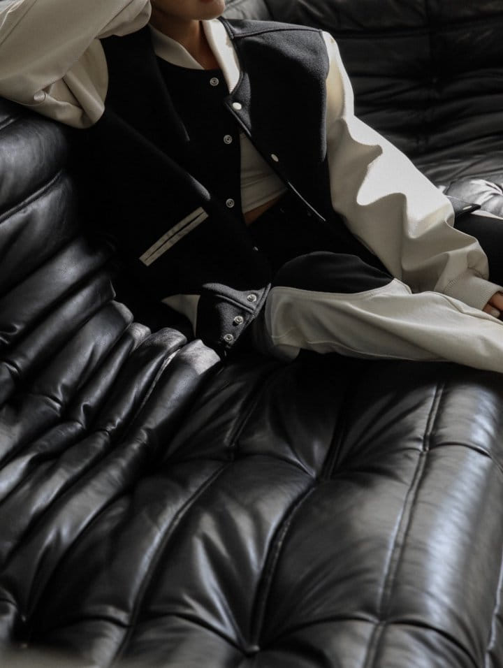 Paper Moon - Korean Women Fashion - #momslook - Classic L Sleeve Stadium Jacket - 2