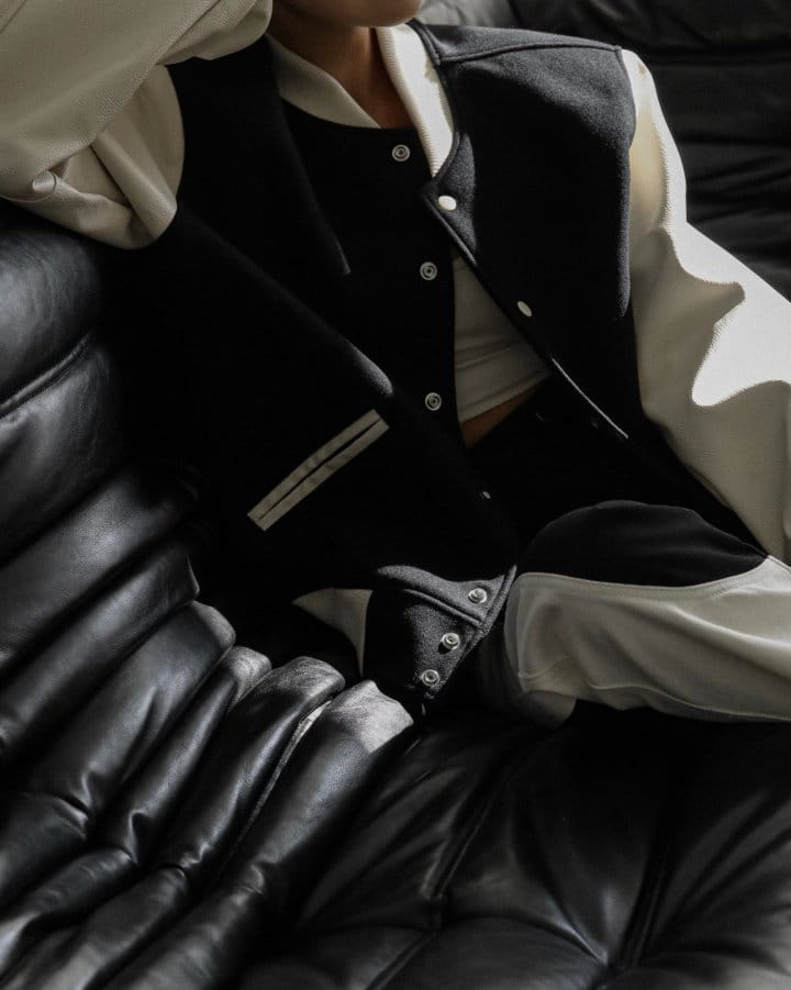 Paper Moon - Korean Women Fashion - #womensfashion - Classic L Sleeve Stadium Jacket - 4