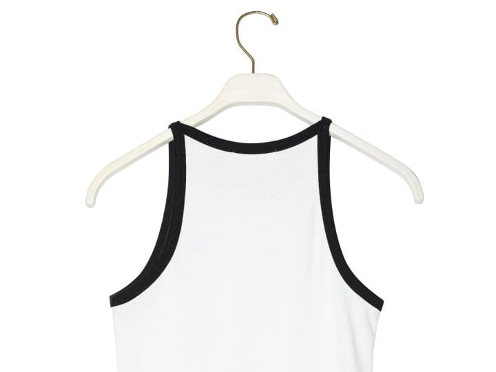 Paper Moon - Korean Women Fashion - #pursuepretty - Bi Color Halter Neck Sleeveless Tank Top - 10