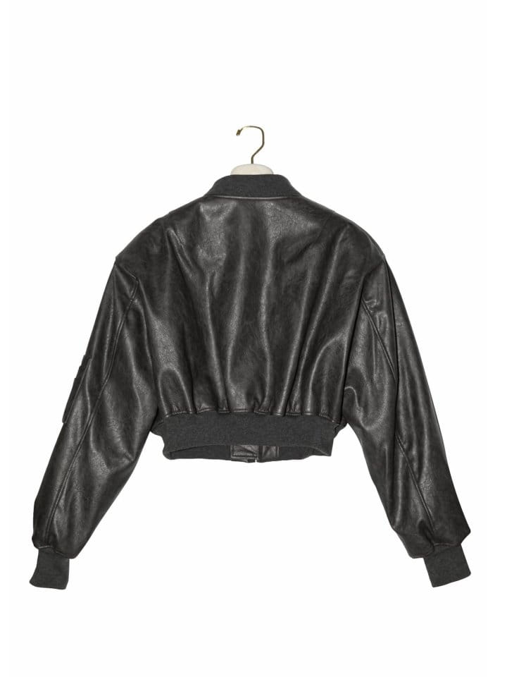 Paper Moon - Korean Women Fashion - #pursuepretty - Vegan L Cropped Full Up Bomber Jacket  - 7